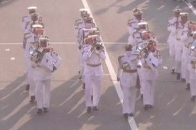 Beating retreat ceremony at the Attari-Wagah border on IndependenceDay.