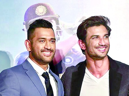 dhoni with sushanth singh