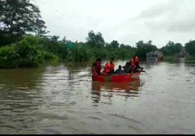 Agricultural fields and houses in Sunnala village of Belagavi are submerged as water