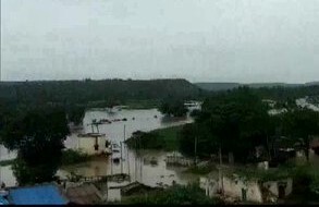 Agricultural fields and houses in Sunnala village of Belagavi are submerged as water