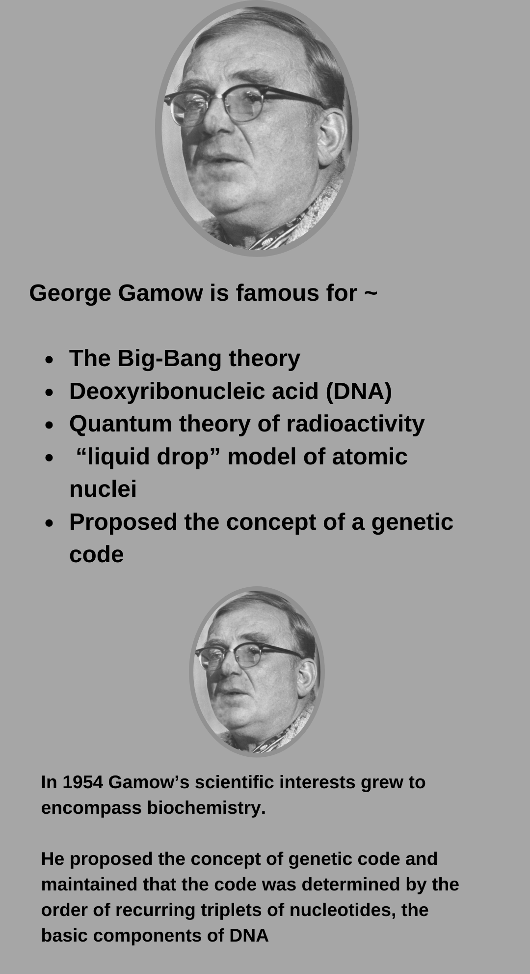 Geroge Gamow ,Big Bang Theory