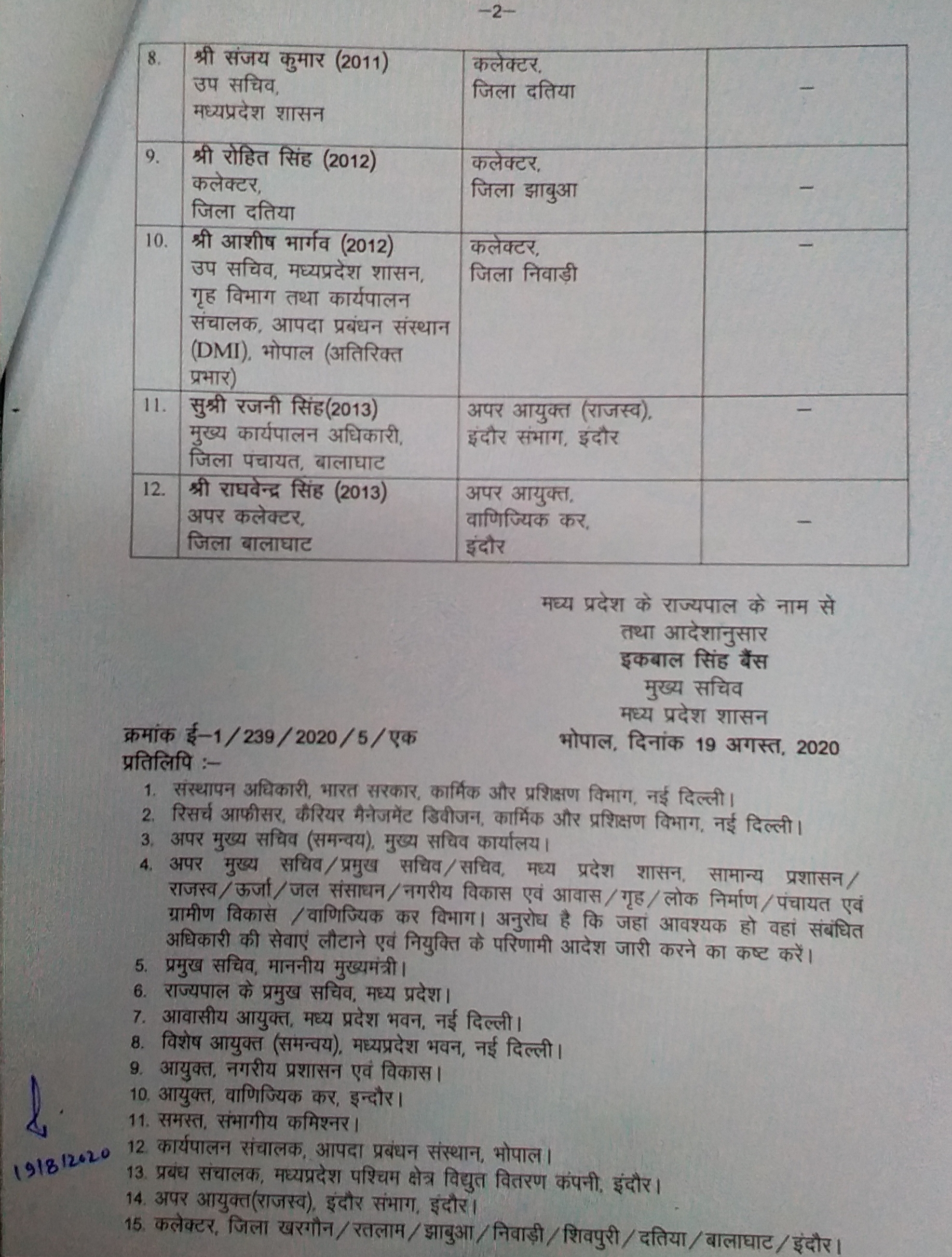 Transfer of IAS officers