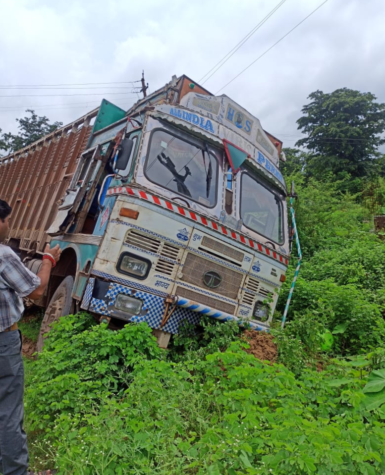 The truck collided with the bike