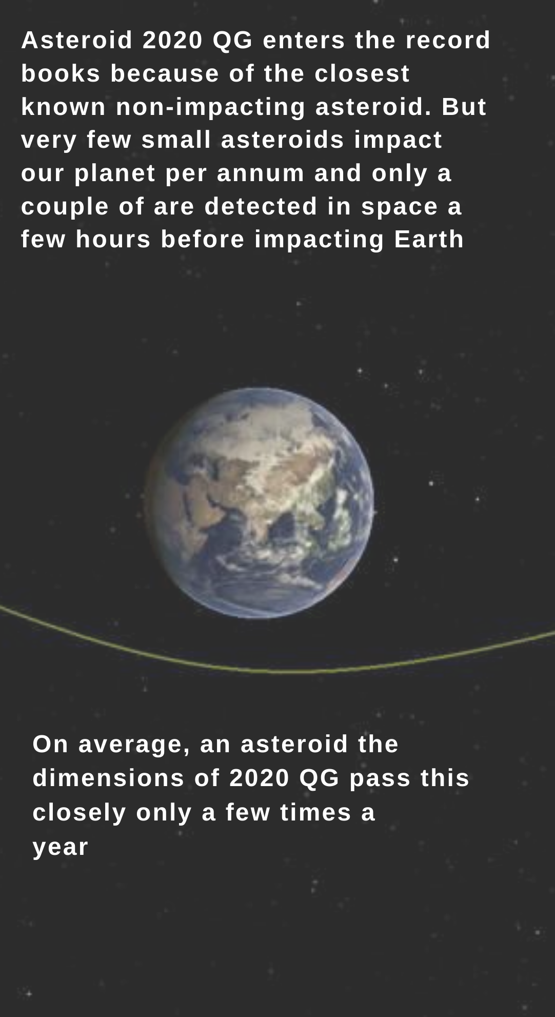 Asteroid 2020 QG ,NASA