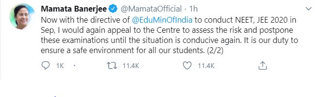 Mamata Banerjee tweet