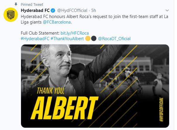 Albert Roca quits Hyderabad FC, joins Barcelona as fitness coach