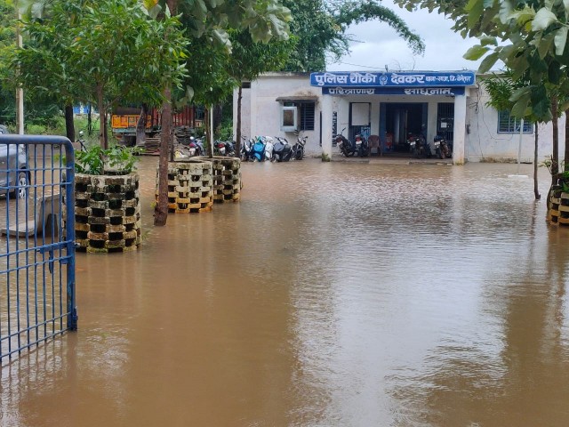 Water filled in slum areas