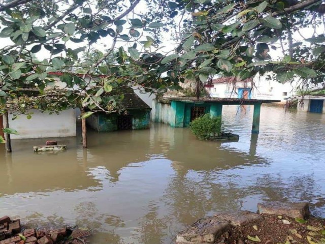 Water filled in slum areas