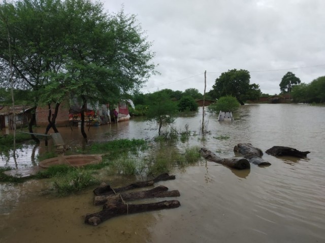 Water filled in slum areas