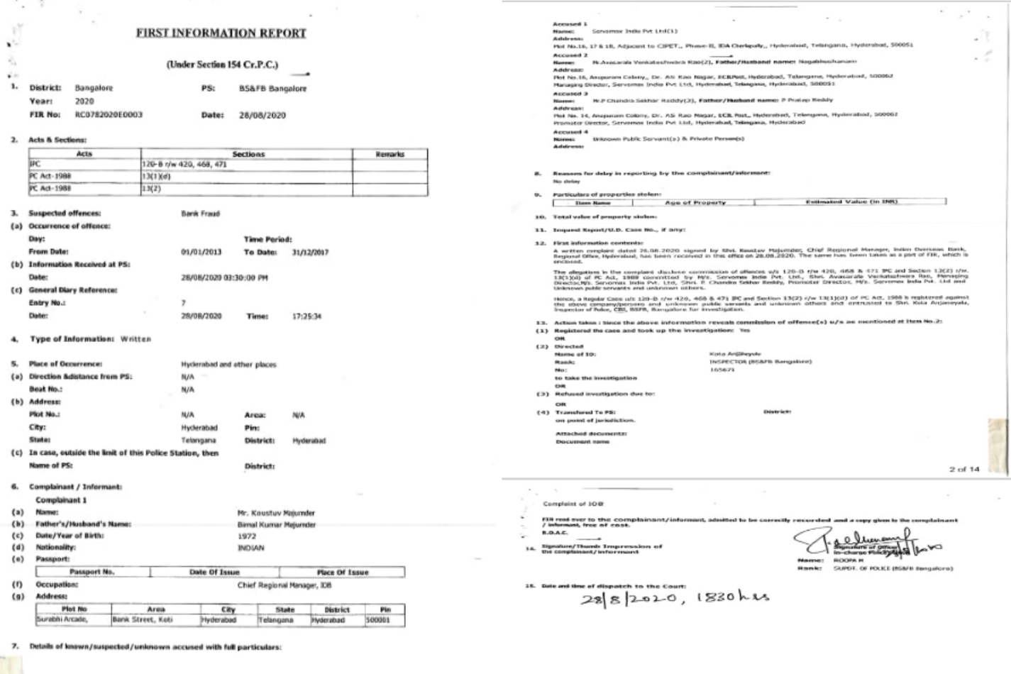 case on sarvo max company in cbi by indian overseas bank of bangalore