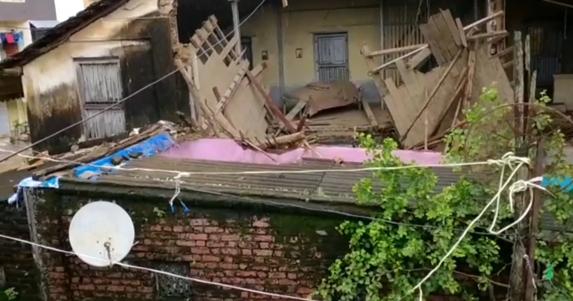 building collapsed in Nargol