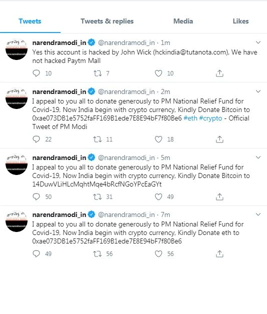 PM Modi's personal Twitter account hacked