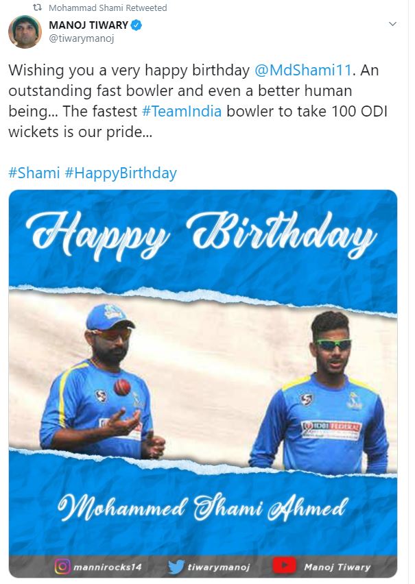 Wishes pour in as Mohammed Shami celebrates 30th birthday