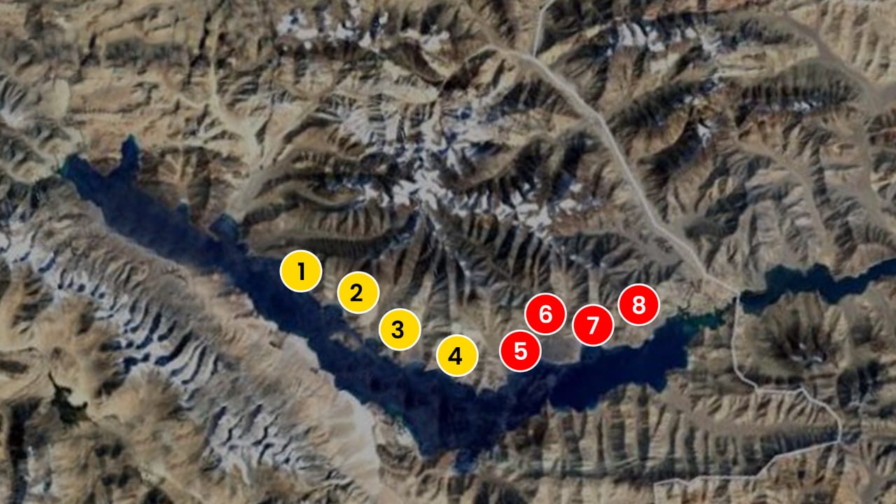 Graphical representation of Pangong lake area