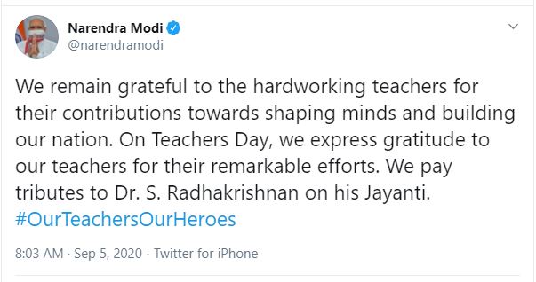 Narendra Modi Tweet