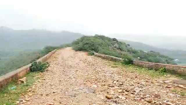 Tourist place of Sikar,  Broken road on harsh mountain, hill station in sikar