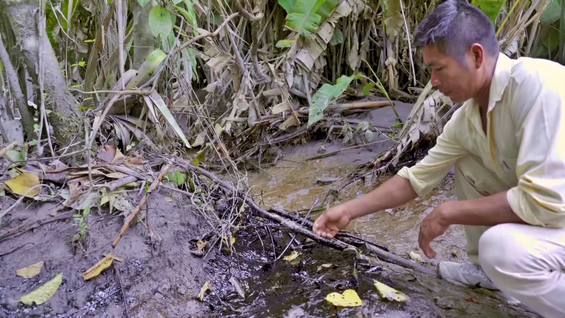 Oil stored in river estuary