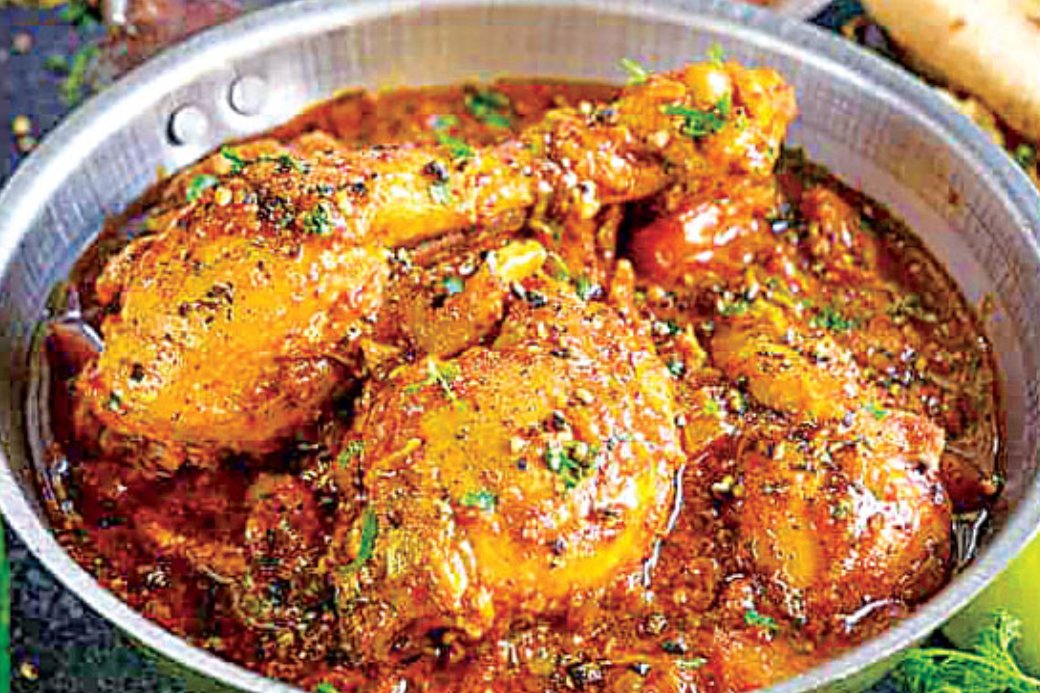 variety dishes with chicken like achari and chettinad fry curries