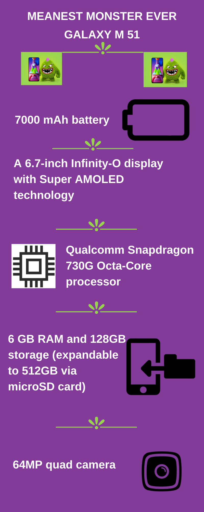 samsung galaxy m51 charcterstics ,‘Meanest Monster Ever