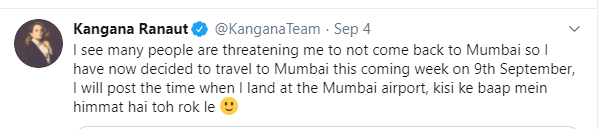 Kangana Ranaut to visit Mumbai today