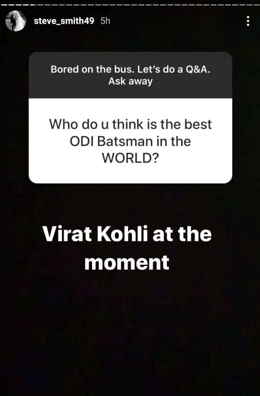 Virat Kohli best ODI best batsman in world: Steve Smith ahead of IPL 2020