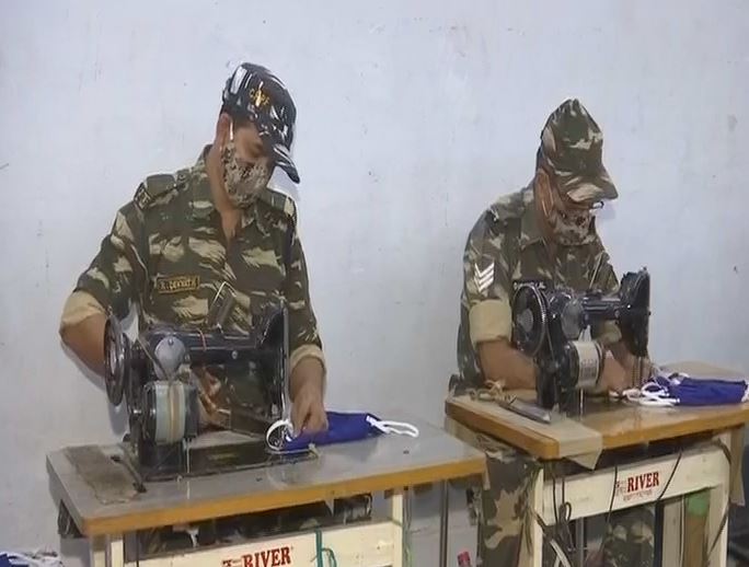 Personnel of CRPF in Jammu are making face masks & protective gear for themselves & the public