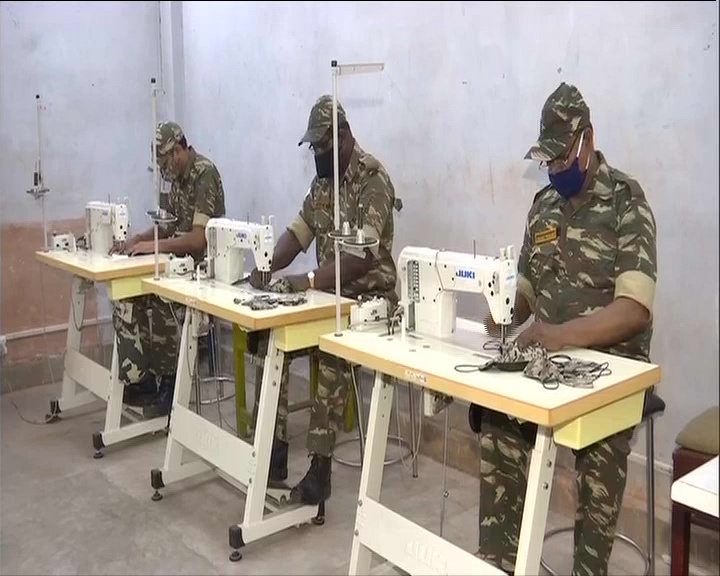 Personnel of CRPF in Jammu are making face masks & protective gear for themselves & the public