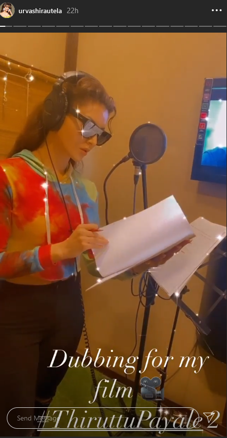 urvashi rautela started dubbing for thiruttu payale 2 hindi remake