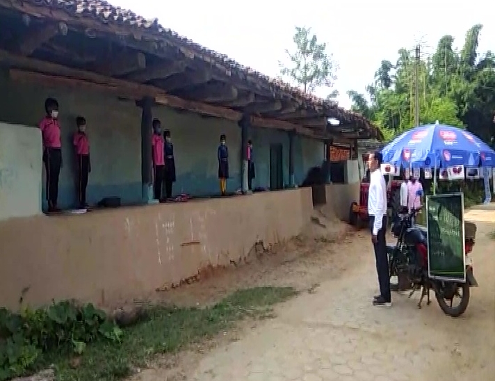 A teacher in Korea conducts 'mohalla' classes for school students on his motorcycle