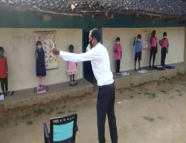 A teacher in Korea conducts 'mohalla' classes for school students on his motorcycle