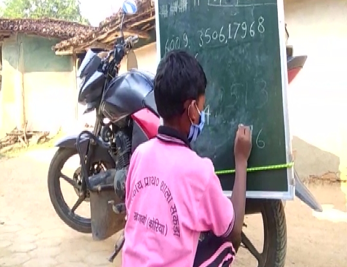 A teacher in Korea conducts 'mohalla' classes for school students on his motorcycle