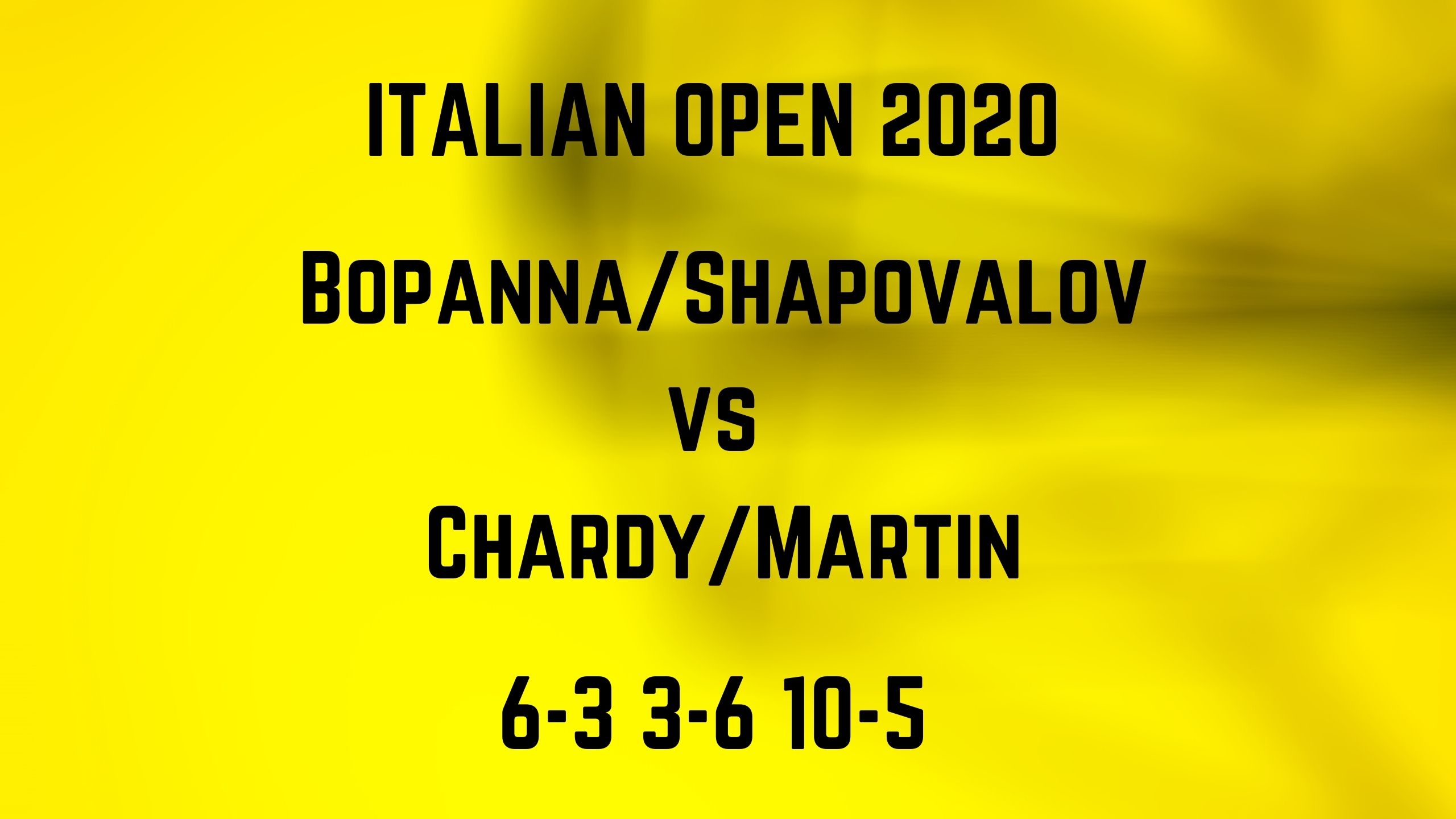 ITalian Open: Bopanna and shapovalov enters Quarter final