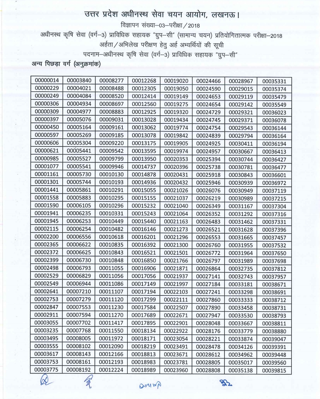 प्राविधिक सहायक परीक्षा का परिणाम घोषित