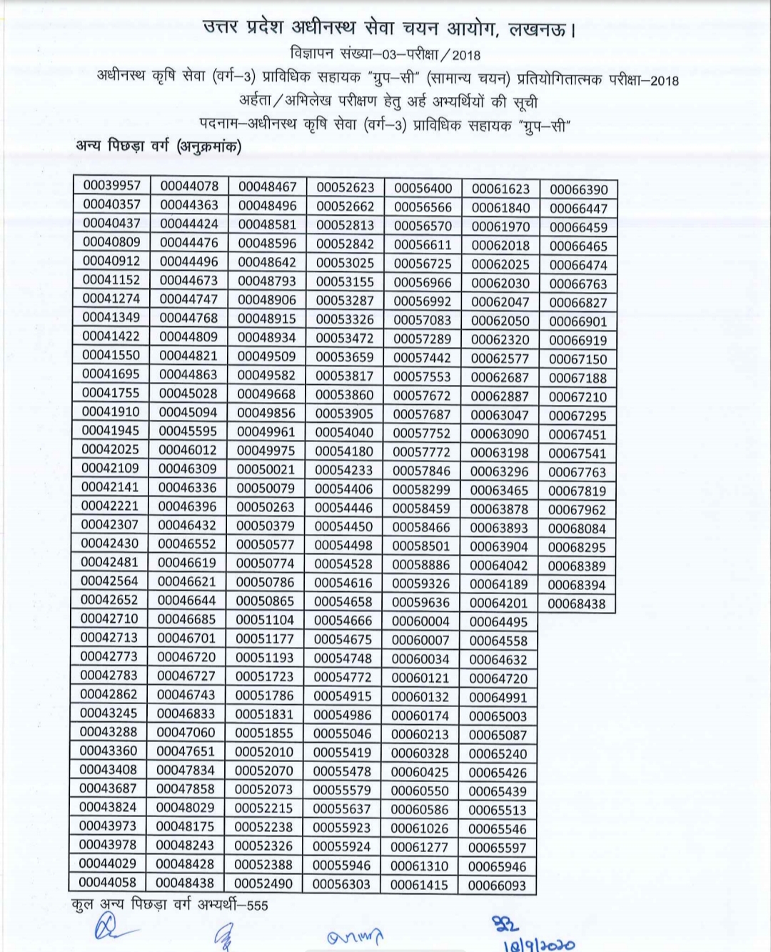 प्राविधिक सहायक परीक्षा का परिणाम घोषित