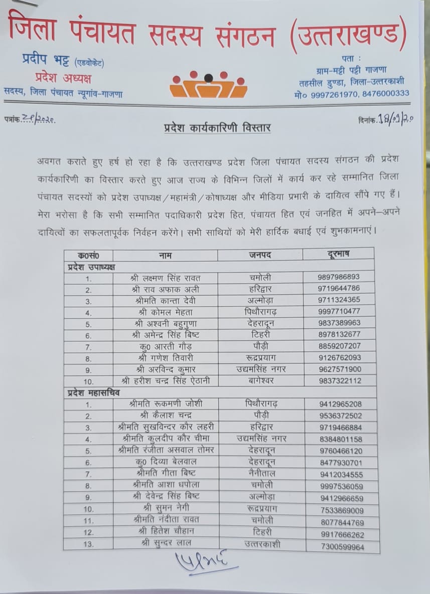 district-panchayat-organization-declared-executive-list