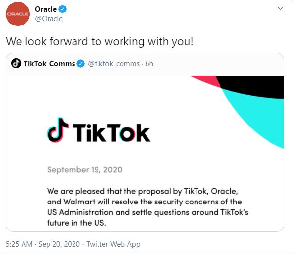 american company oracle will purchase tiktok