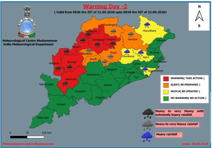 ଆସନ୍ତା 24 ଘଣ୍ଟା ମଧ୍ୟରେ ଘୂର୍ଣ୍ଣିବଳୟ ସୃଷ୍ଟି, 5 ଜିଲ୍ଲାକୁ ରେଡ଼ ୱାର୍ନିଙ୍ଗ ଜାରି