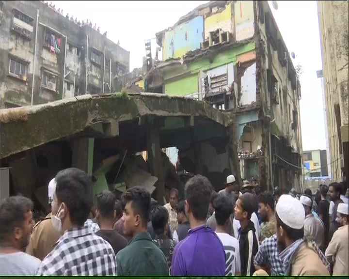 A three-storied building collapses in Patel Compound area in Bhiwandi, Thane