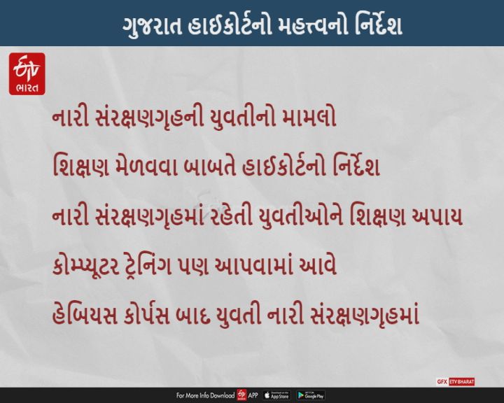 નારી સંરક્ષણગૃહમાં રહેતી યુવતીઓને શિક્ષણ આપવામાં આવેઃ હાઈકોર્ટ