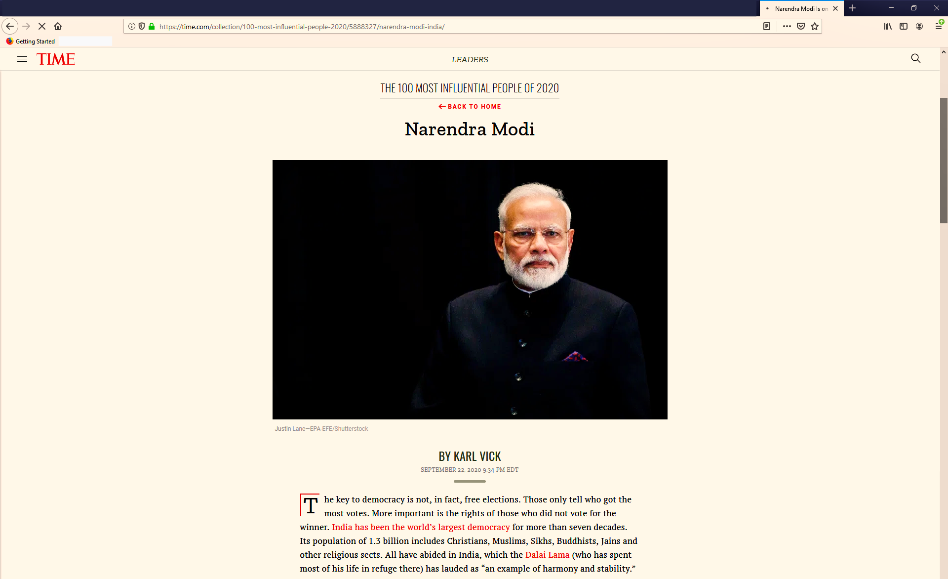 modi in time magazine