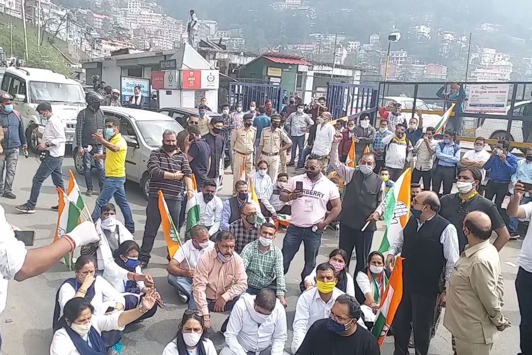 Congress protest in Shimla