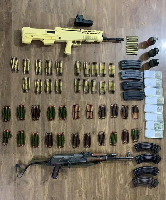 Jammu & Kashmir Police along with the Army & CRPF today recovered huge quantity of arms