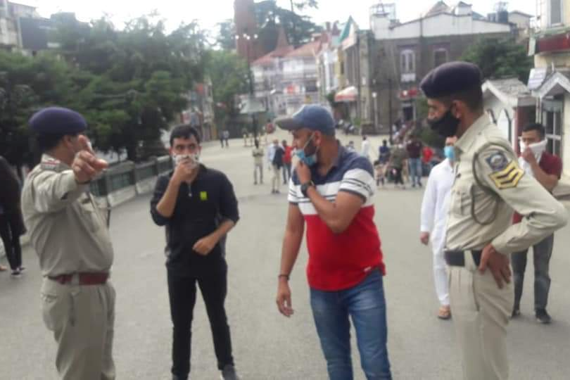 Shimla police challan 1539 people for not wearing masks