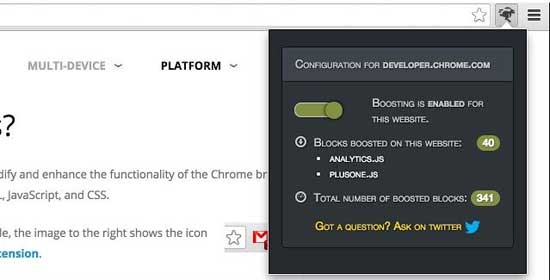 Google chrome extension softwares make load pages fastly