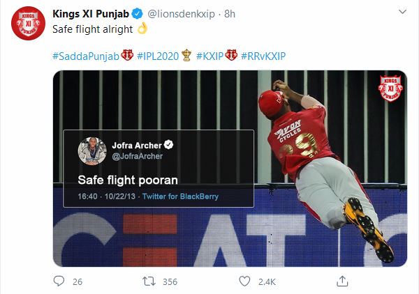 KXIP का ट्वीट