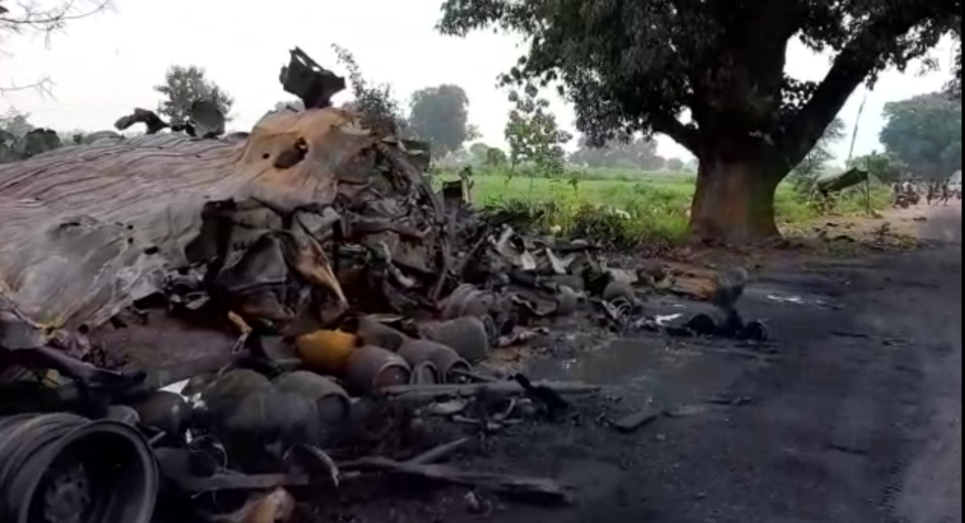 LPG gas-filled truck caught fire