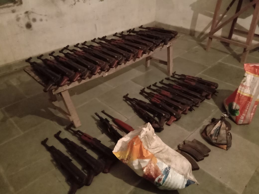 BSF 90 Bn recovered 31 AK rifles and 4500 rounds of ammunition found in Mizoram