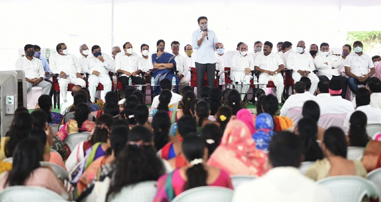 trs working president ktr attend to greater hyderabad leaders meeting in jublihills