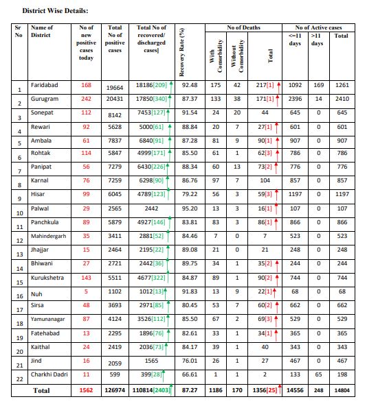 haryana coronavirus update