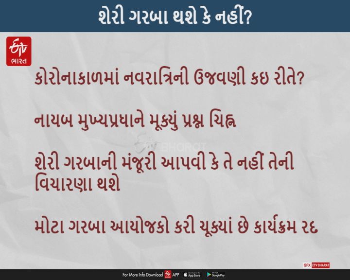 શેરી ગરબા મુદ્દે સરકાર ટૂંકસમયમાં નિર્ણય કરશે